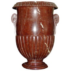 A large "griotte" marble vase