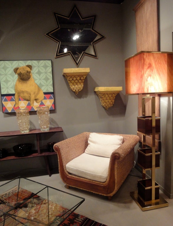 French A perspex stand-lamp