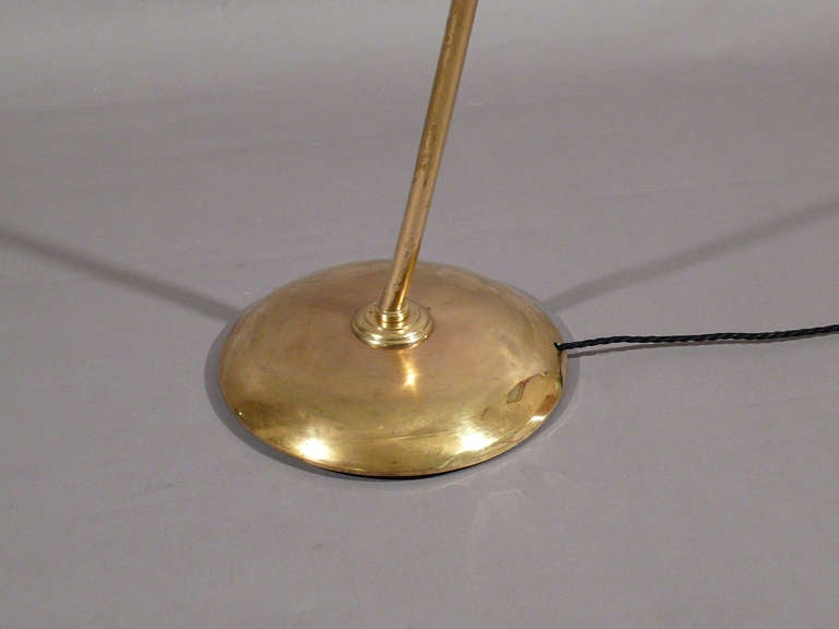 Mid-Century Modern 1950's Adjustable Standing Lamp In Brass
