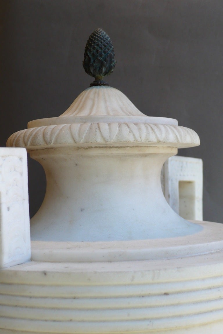 A pair of white marble urns, George III period circa 1800