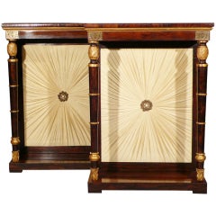 Paire de consoles Regency du 19ème siècle en bois de Palo Santo