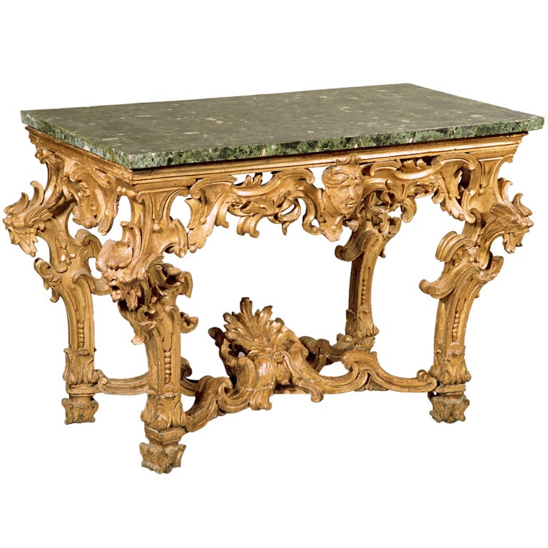 A Roman Carved  Gilt Wood Console, Circa 1720 For Sale