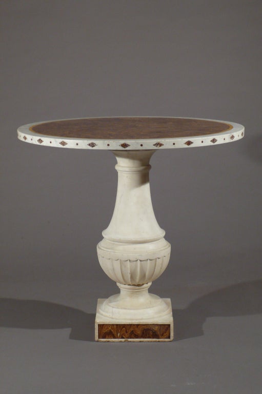 A Florentine White Marble Gueridon