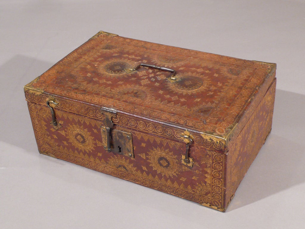 A 17th Century French Coffer In Leather