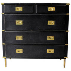 Leather Chest of Drawers by Jacques Adnet