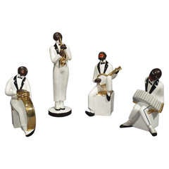 Rare Art Deco Four Figure Jazz Band By Robj