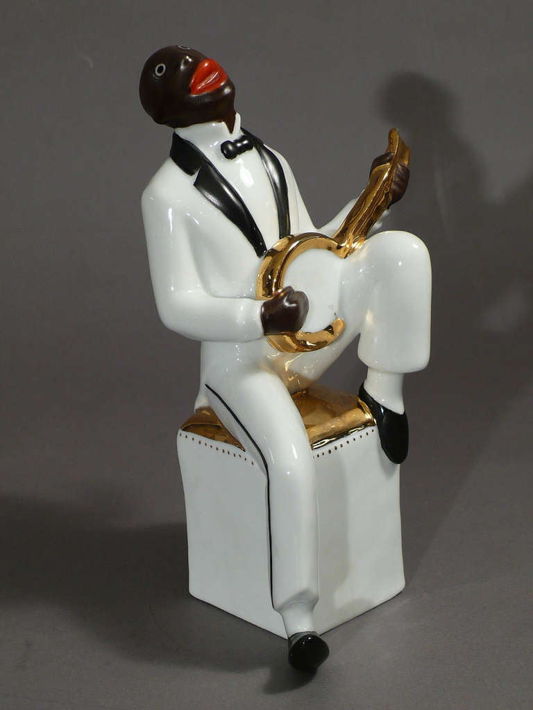 20th Century Rare Art Deco Four Figure Jazz Band By Robj