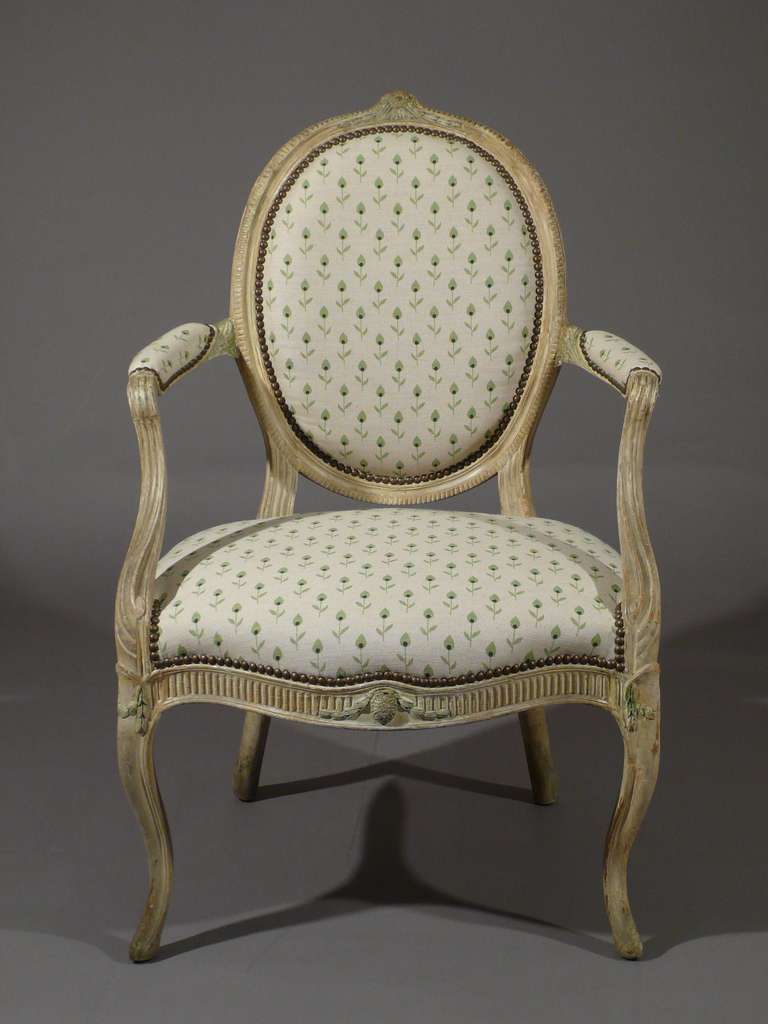 English A Pair of Lacquered of George III Period Armchairs For Sale