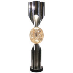 Maison Charles Table Lamp In Chromed, Brushed Steel 
Fractal Resin