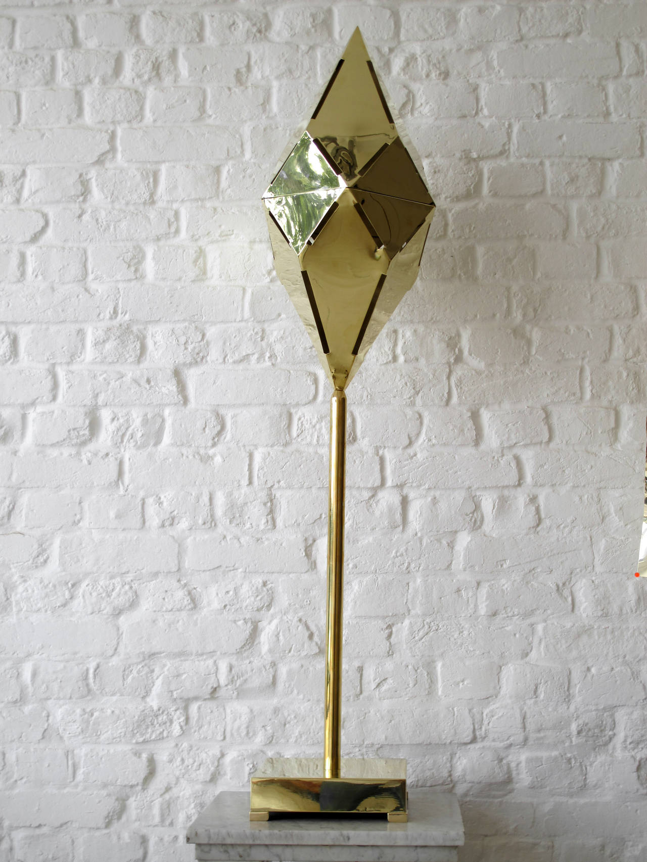 Caleidoscopi brass floor lamp by Gabriella Crespi circa 1970 Italy
signed