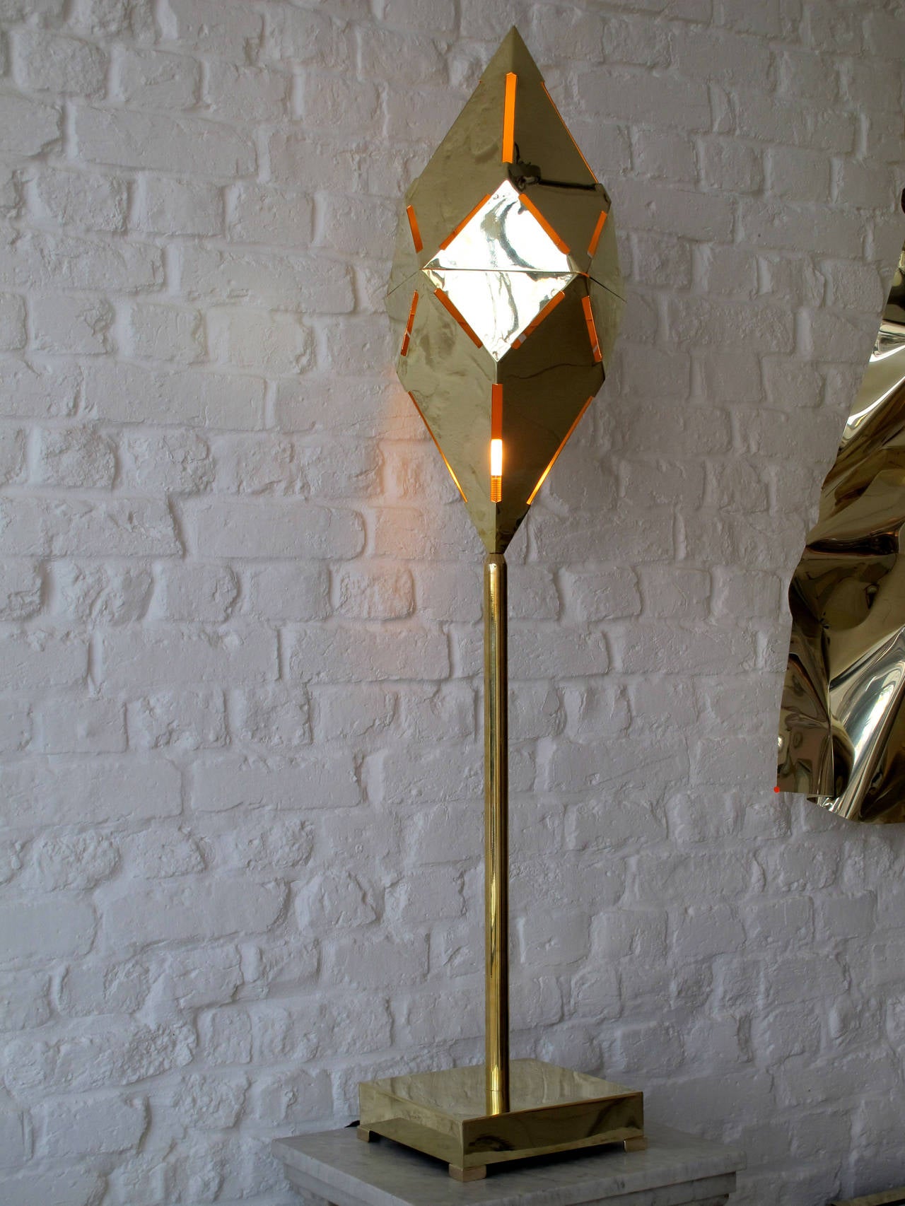 Mid-Century Modern Rare Caleidoscopi Brass Floor Lamp by Gabriella Crespi