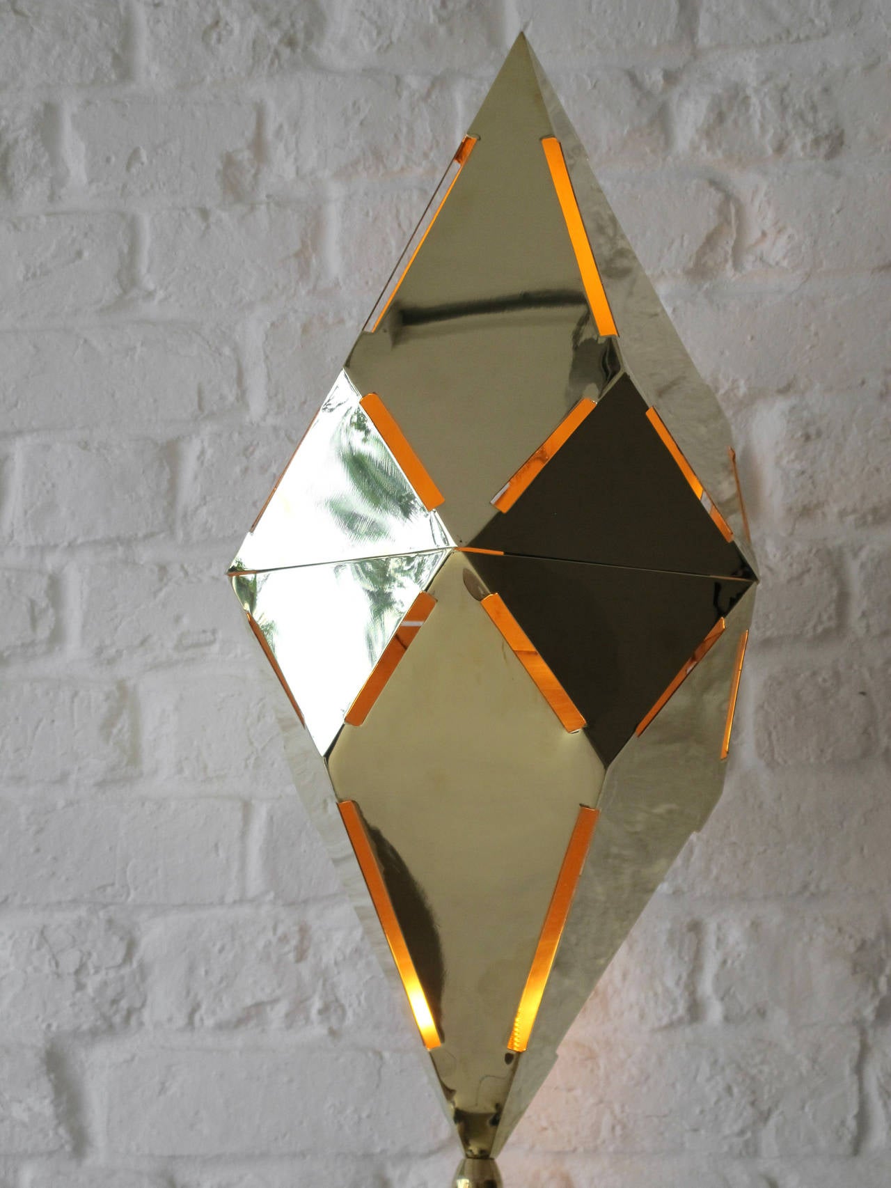 Italian Rare Caleidoscopi Brass Floor Lamp by Gabriella Crespi