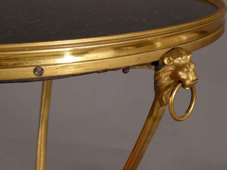 French A Fantastic Directoire Period Two Tier Gilded Bronze Gueridon