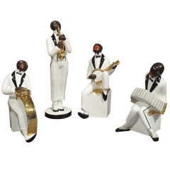 Vintage A porcelain Jazz quartet by Jean Robj