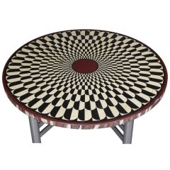 A Black, White And Red Scagliola Marble Table