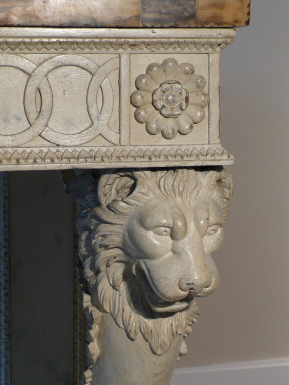 Neoclassical NeoClassical Italian Console Table with Lions Heads For Sale