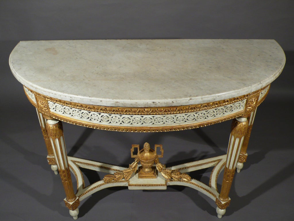 Louis XVI period Demi lune console table