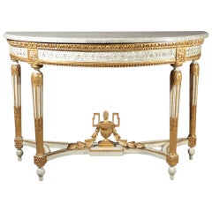 Louis XVI period Demi lune console table