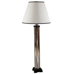 French 1970
s floor lamp, glass lacquered wood