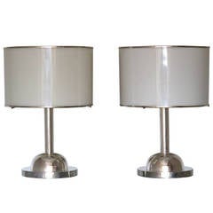 Pair of Silver Plate Table Lamps