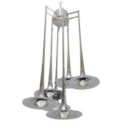 Trumpet Chrome chandelier by Reggiani