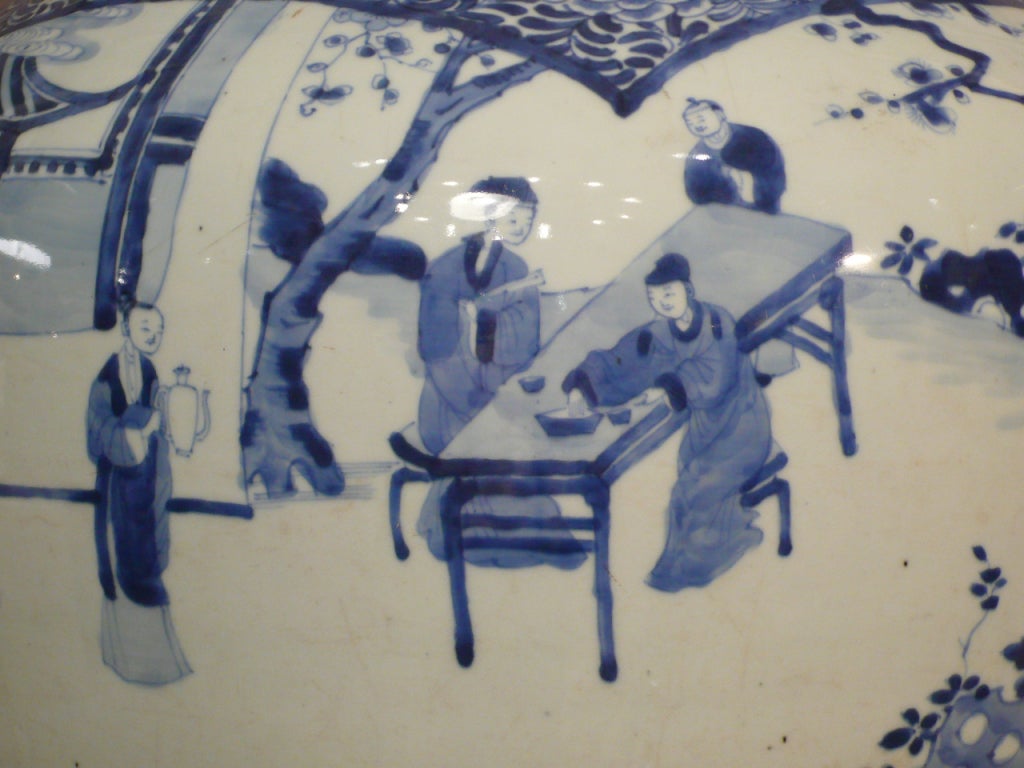 A Large Kangxi blue & white chinese porcelain vase For Sale 1