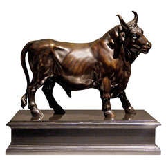 18th Century Bronze Bull Sculpture