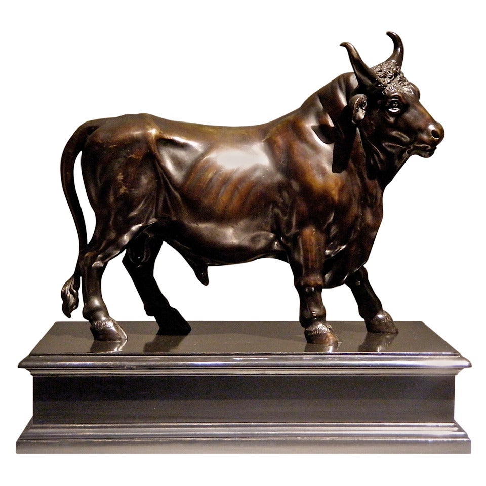 18th Century Bronze Bull Sculpture For Sale