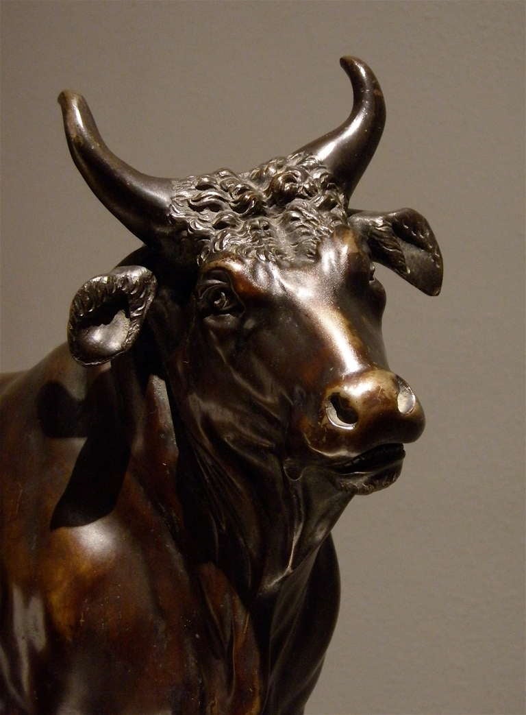 18th Century and Earlier 18th Century Bronze Bull Sculpture For Sale