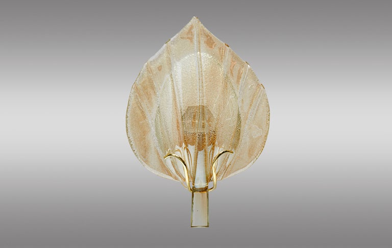 Italian Four-Leaf Sconces in Murano Glass