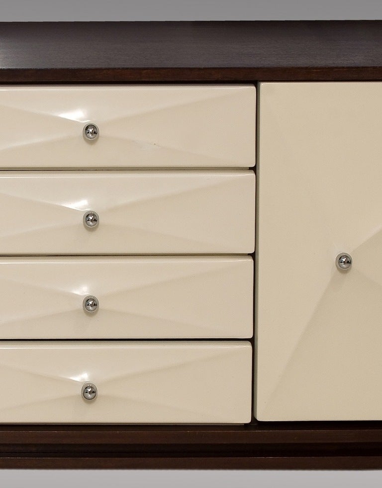 Swedish sideboard in melamine and amaranth.