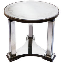 Mirrored and Silvered Wood Center Table, 20th Century
