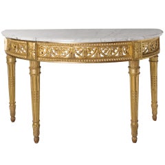 Magnificent carved and gilded Louis XVI Period Console