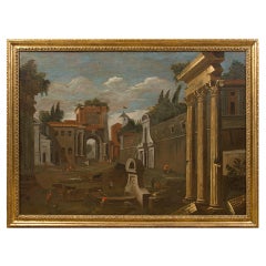 "View of the Arch of Titus in Rome" Oil on Canvas 17th Century
