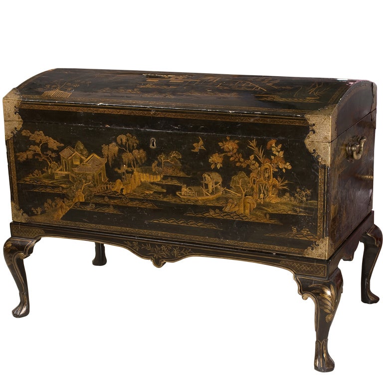 Late 18th Century English Lacquered Chest For Sale