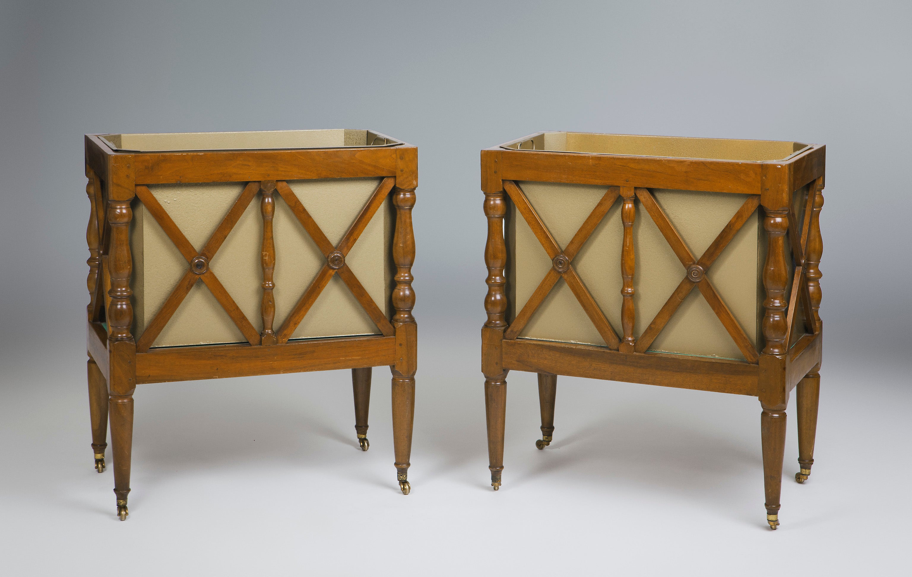 Unusual Pair of Antique French Walnut Planters, 19th Century For Sale