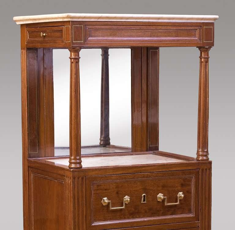 Neoclassical Unusual Louis XVI Dressing Table in Mahogany, circa 1800 For Sale