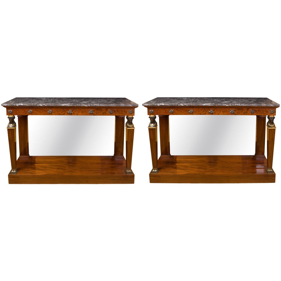 Pair of French Empire Console  Early 19th Century.