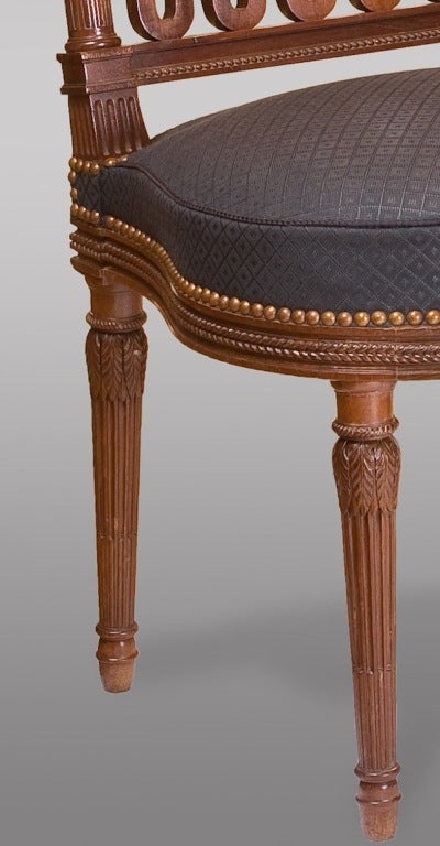 French Ten Extraordinary Quality Large Chairs, Louis XVI Style in Mahogany