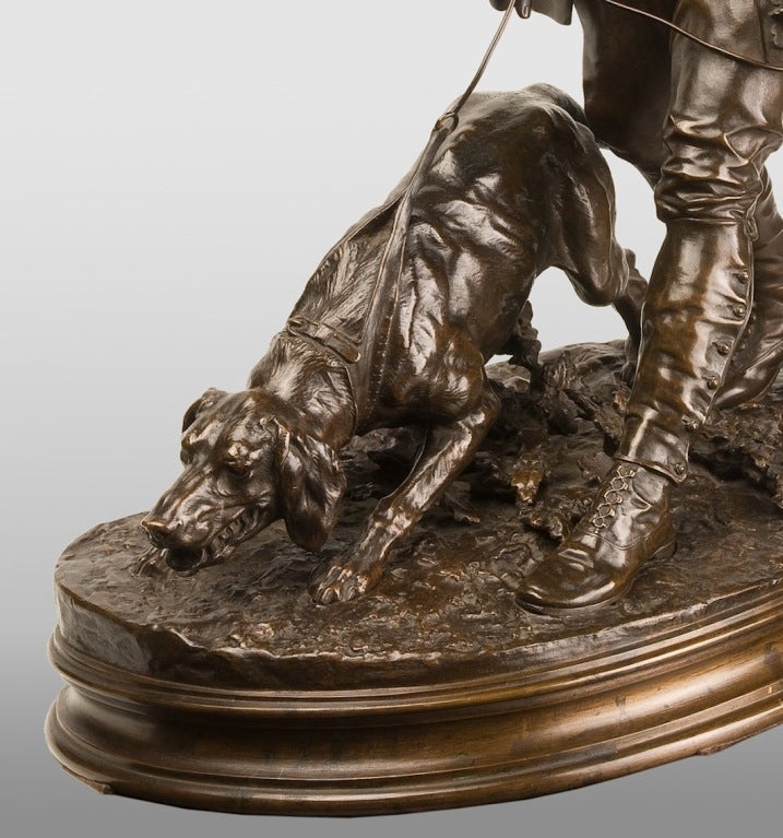 P.J. Mene '1810-1879' Bronze Group "Valet de Limier"