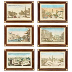 Six 18th Century Engravings Views of Venice and Rome