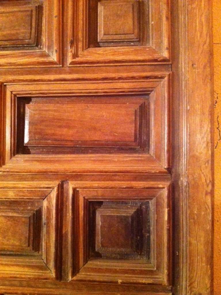 18th Century and Earlier Exceptional Spanish Paneled Door in Pine and Walnut