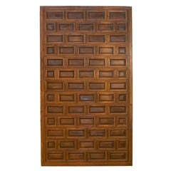 Exceptional Spanish Paneled Door in Pine and Walnut