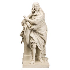 Figure of Descartes in French Biscuit "Serie Grands Hommes De France"