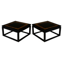 Two Parisian Lacquered Wood Side Tables