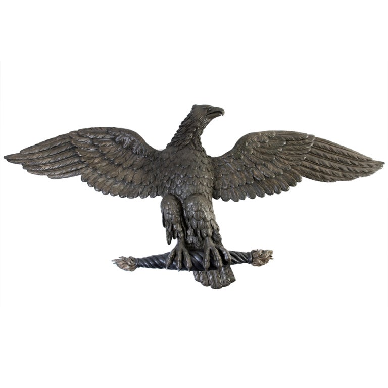 Empire Period Large Carved Eagle in Oak and Beechwood For Sale