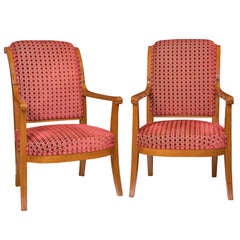 Stylized Mahogany Armchairs of Directoire Period, France, circa 1800 4