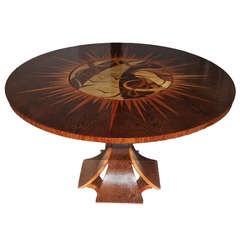 Unique Table in Palmwood and Rosewood with Revolving Centre