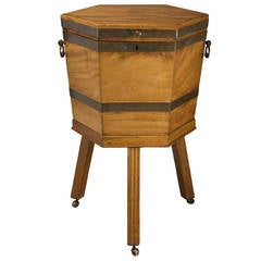 Antique Mahogany Wine Cooler on Stand, England, circa 1800