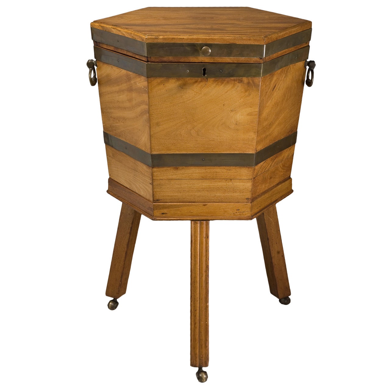 Antique Mahogany Wine Cooler on Stand, England, circa 1800 For Sale